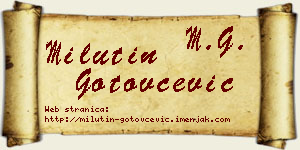 Milutin Gotovčević vizit kartica